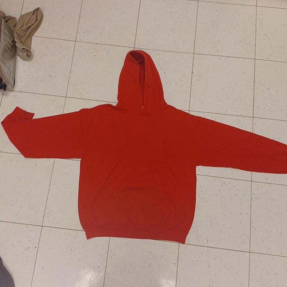Plain red pullover hoodie
